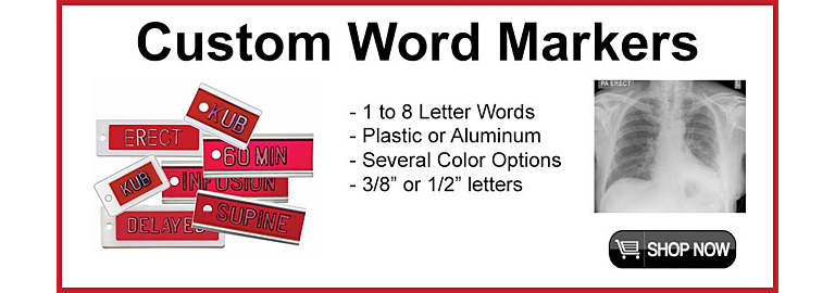Custom Lead X-ray Word Markers from Z&Z Medical