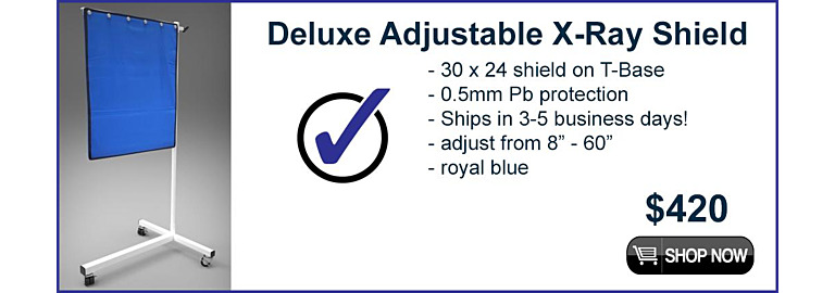 Deluxe Mobile Lead Shield on T-Base - 30" x 24"