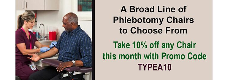 Comfort, Stability & Style — Save 10% on Phlebotomy Chairs with Promo Code TYPEA10