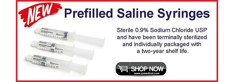 New Prefilled Saline Syringes are available from Z&Z Medical