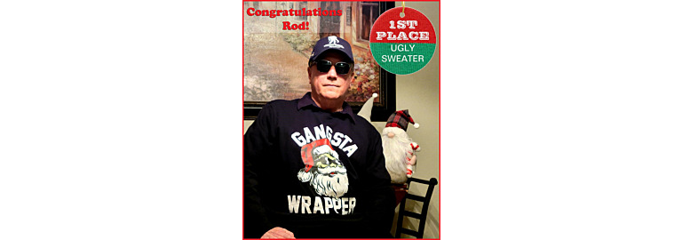 and First Place for UGLY SWEATER goes to....