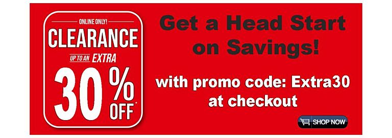 Get a Head Start on Savings – 30% Off Clearance Starts Nov 24!
