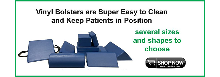 Vinyl Bolsters are Easy to Clean and Keep Patients in Position
