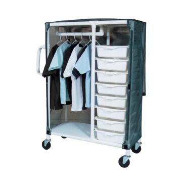 Combo PVC Cart with Storage Bins / Clothes Closet (8 Bins)