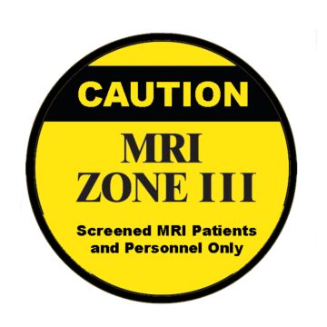 Caution MRI Zone III Floor Sticker