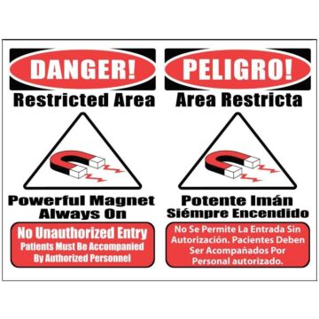 MRI Warning Wall Sign - “People not allowed unattended” 