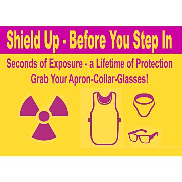 Shield Up Before You Step In – Radiation Protection Awareness Safety Sign