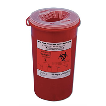 The High Energy PET Sharps Insert Red Container. 3.2 Quart 12/pk