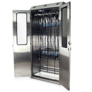 SureDry High Volume 16 Scope Cabinet with Dri-Scope Aid, Stainless, Key Lock