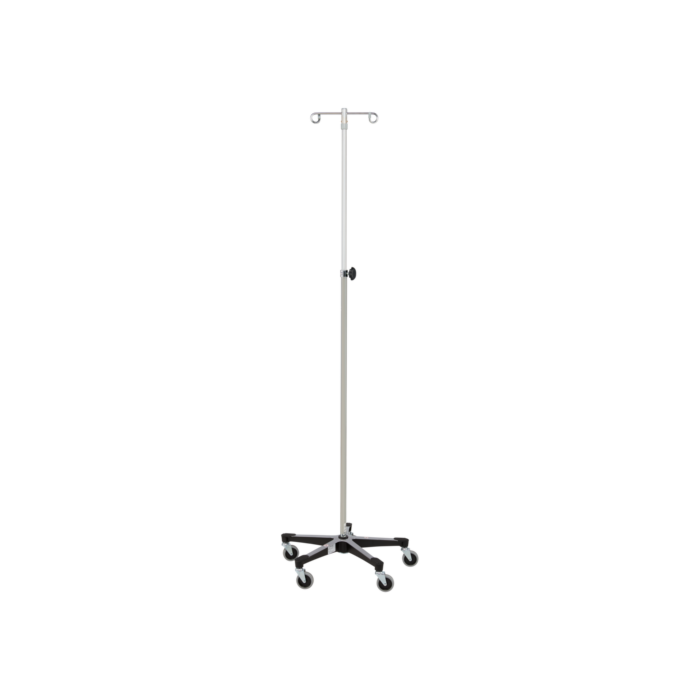Blickman 2 Hook Stainless Steel IV Stand with Tru-Loc (5 Legs)