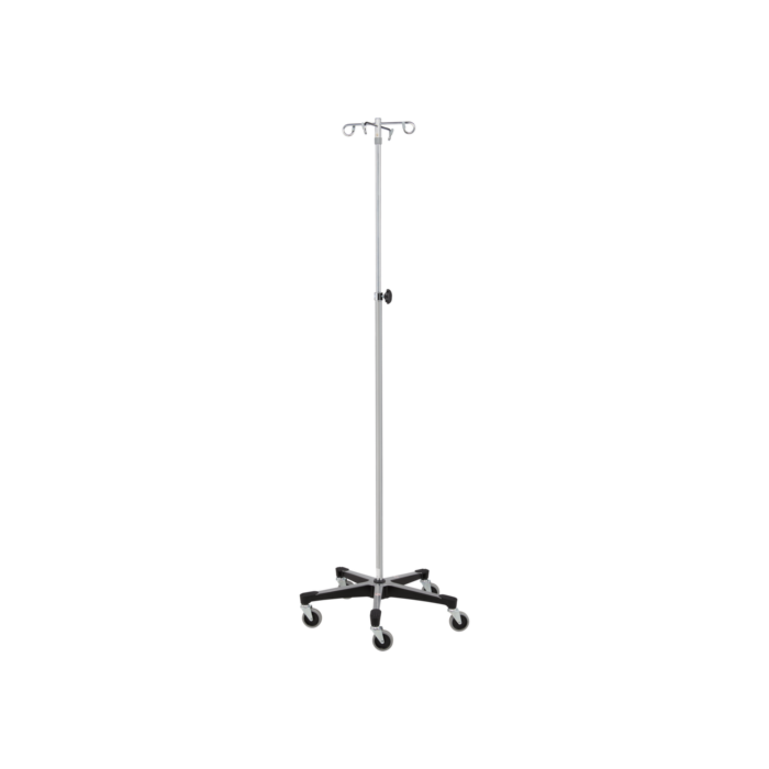 Blickman 4 Hook Stainless Steel IV Stand with Tru-Loc (5 Legs)