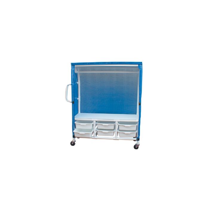 Combo PVC Cart with Storage Bins / Clothes Closet (6 Bins)