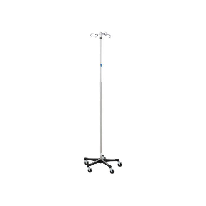 Blickman 4 Hook Stainless Steel IV Stand (5 Legs)