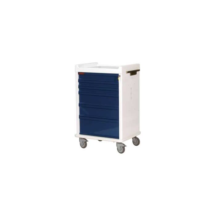 MRI-Conditional Six Drawer Anesthesia Cart Key Lock Standard Package