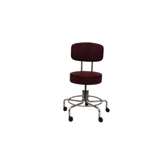 MRI Non-Magnetic Adjustable Stool with backrest & Casters (16 - 22 in.)