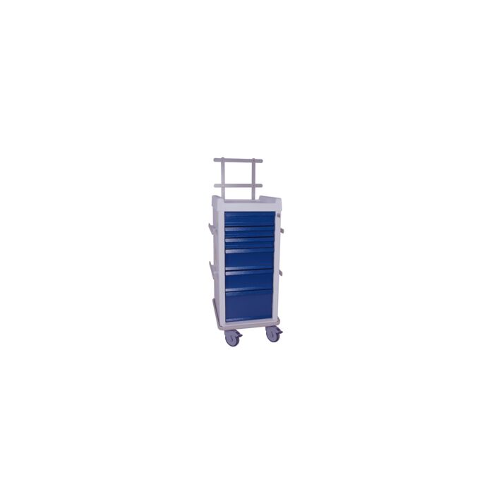 MRI-Conditional Narrow Six Drawer Anesthesia Cart Key Lock Specialty Package