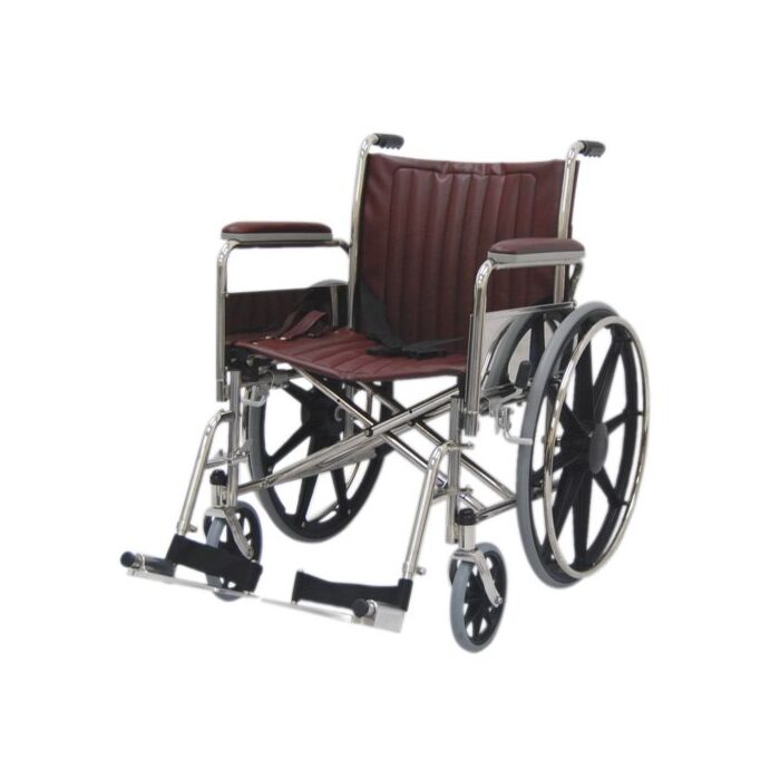 20” Wide Non-Magnetic MRI Wheelchair w/ Detachable Footrests