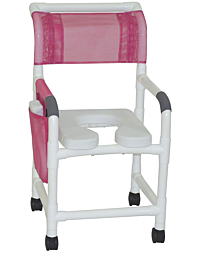 PVC Shower Chair w/Soft Seat Deluxe, Removable Center Section (18" Width)