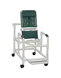 Reclining PVC Shower Chair with Deluxe Seat / Folding Footrest (20" Width)