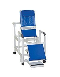 Reclining PVC Shower Chair with Deluxe Seat / Sliding Footrest (20" Width)