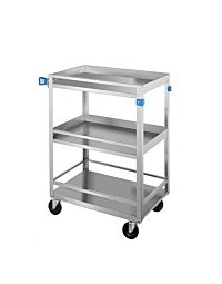 Medium Duty 3 Shelf Cart with Guard Rail