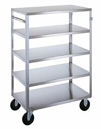 Medium-Duty Utility Cart with 5 Shelves and turned down edges