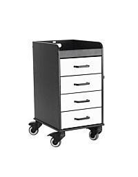 Compact Cart Storage Cart-Black with White Drawers