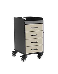Compact Cart Storage Cart-Black with Beige Drawers