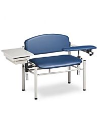 Extra-Wide, Padded, Blood Draw Chair w/ Padded Flip Arm and Drawer