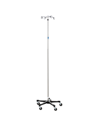 Blickman 4 Hook Stainless Steel IV Stand (5 Legs)