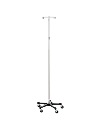 Blickman 2 Hook Stainless Steel IV Stand (5 Legs)