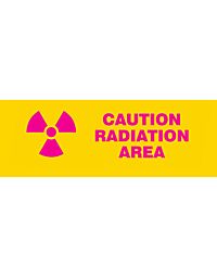 Caution Radiation Area Sign, 4"x10"