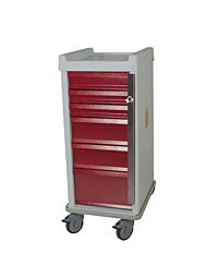 MRI-Conditional Narrow Six Drawer Emergency Cart Breakaway Lock Standard Package