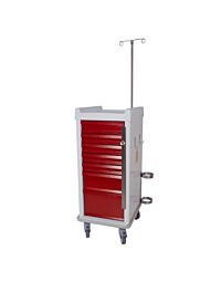 MRI-Conditional Narrow Seven Drawer Emergency Cart Breakaway Lock Specialty Package