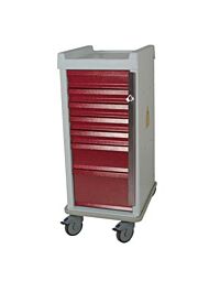 MRI-Conditional Narrow Seven Drawer Emergency Cart Breakaway Lock Standard Package