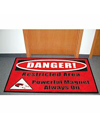 MRI Non-Magnetic Floor Mat Carpet Warning Sign "Magnet Always On"