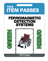 MRI Warning Vinyl Tag - “This Item PASSES Ferromagnetic Detection Systems” 