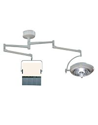 Ceiling Mounted Overhead Lead Acrylic Barrier with Lead Curtain and Light