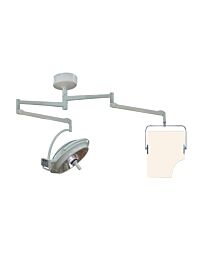 Ceiling Mounted Overhead Lead Acrylic Barrier with Torso Cutout and Light