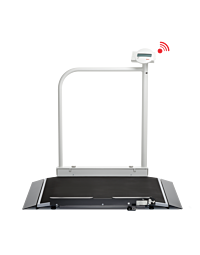 676 Electronic Wheelchair Scale with Handrail and castors - EMR Ready 