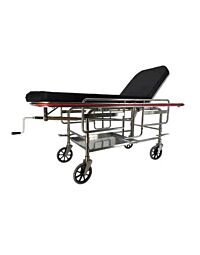 Non-Magnetic MRI Stretcher - Bariatric, 600 lb. Capacity  (Crank Assembly)-Green Pad with 8" Casters