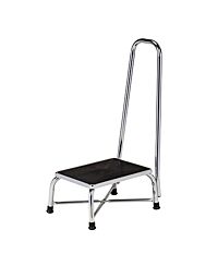 Large Top Bariatric Medical Single Step Stool with Handrail