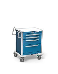 4-Drawer Short Emergency Cart - Aluminum