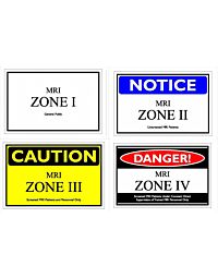 MRI Zone Sign 4 Pack