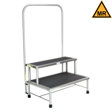 MRI Safe 2-Step Footstool with Handrail - (24