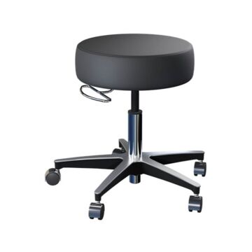 Pneumatic Adjustable Stool with Locking Casters and Optional Backrest