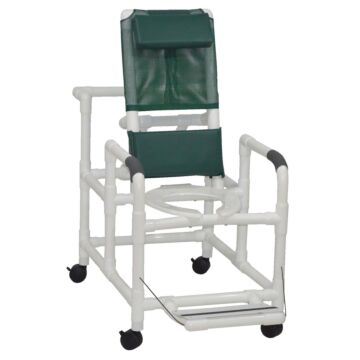 Reclining PVC Shower Chair with Deluxe Seat / Folding Footrest (20" Width)
