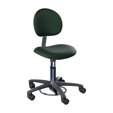 Millennium Series Surgeon Foot Operated Stool with Backrest and Seamless Upholstery