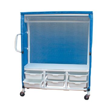 Combo PVC Cart with Storage Bins / Clothes Closet (6 Bins)