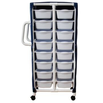 Specialty PVC Cart with Storage Bins (16 Bins)